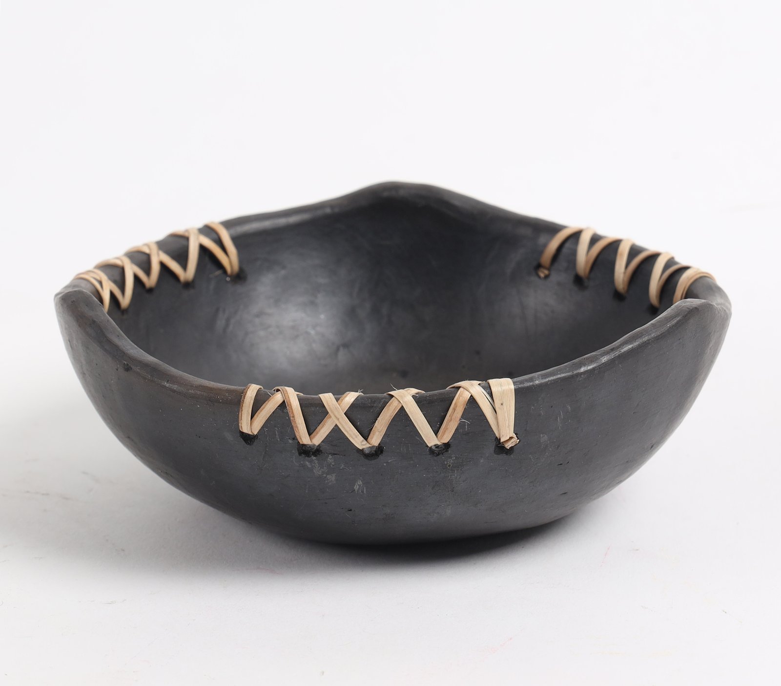 LongPi Pottery With Cane Snack Bowl (1)
