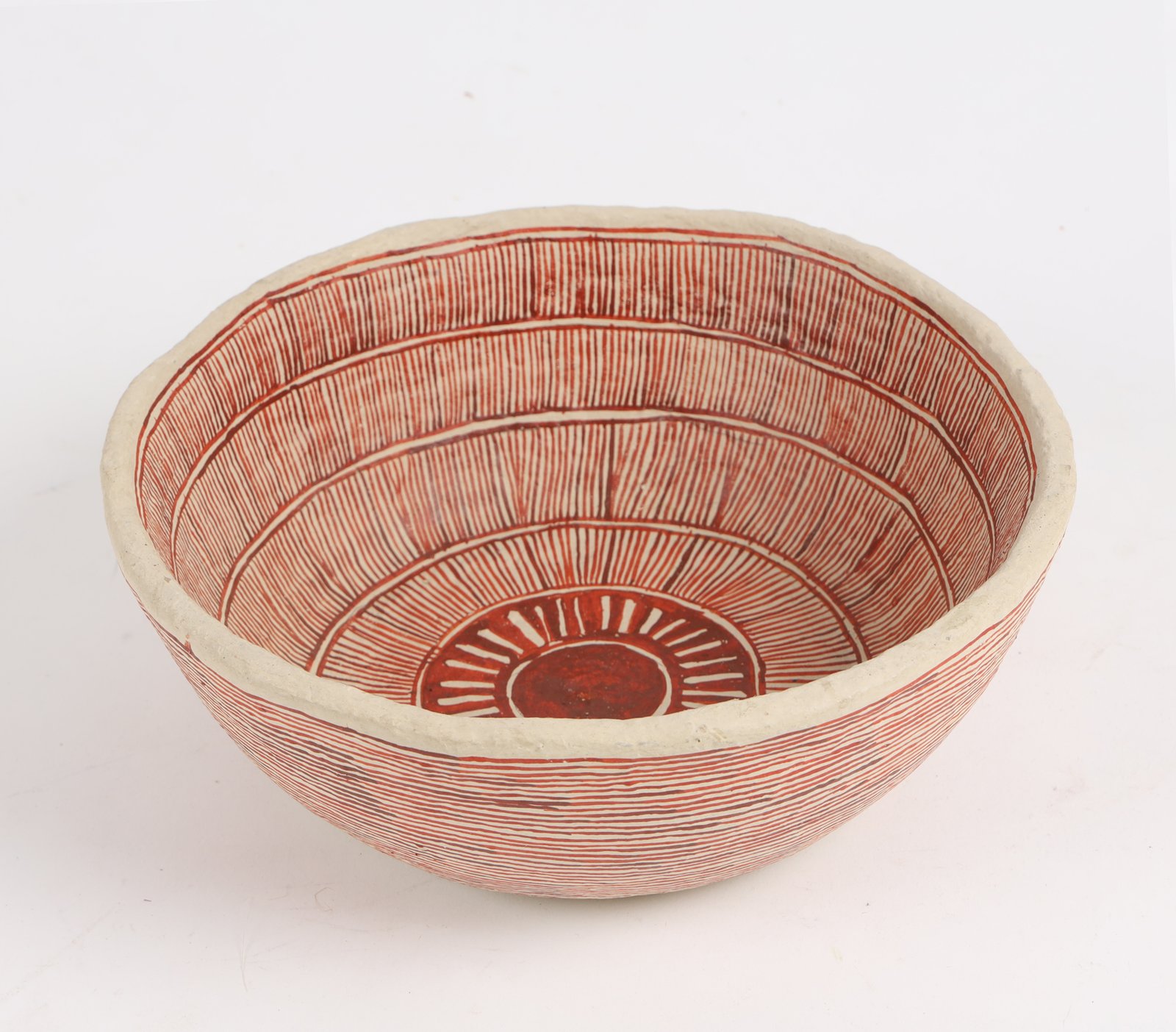 Papier Mache Sunburst Design Decorative Bowl (1)